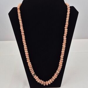 DTR Jay King Sterling Silver 30 in Australian Pink Opal Bead Necklace Graduated